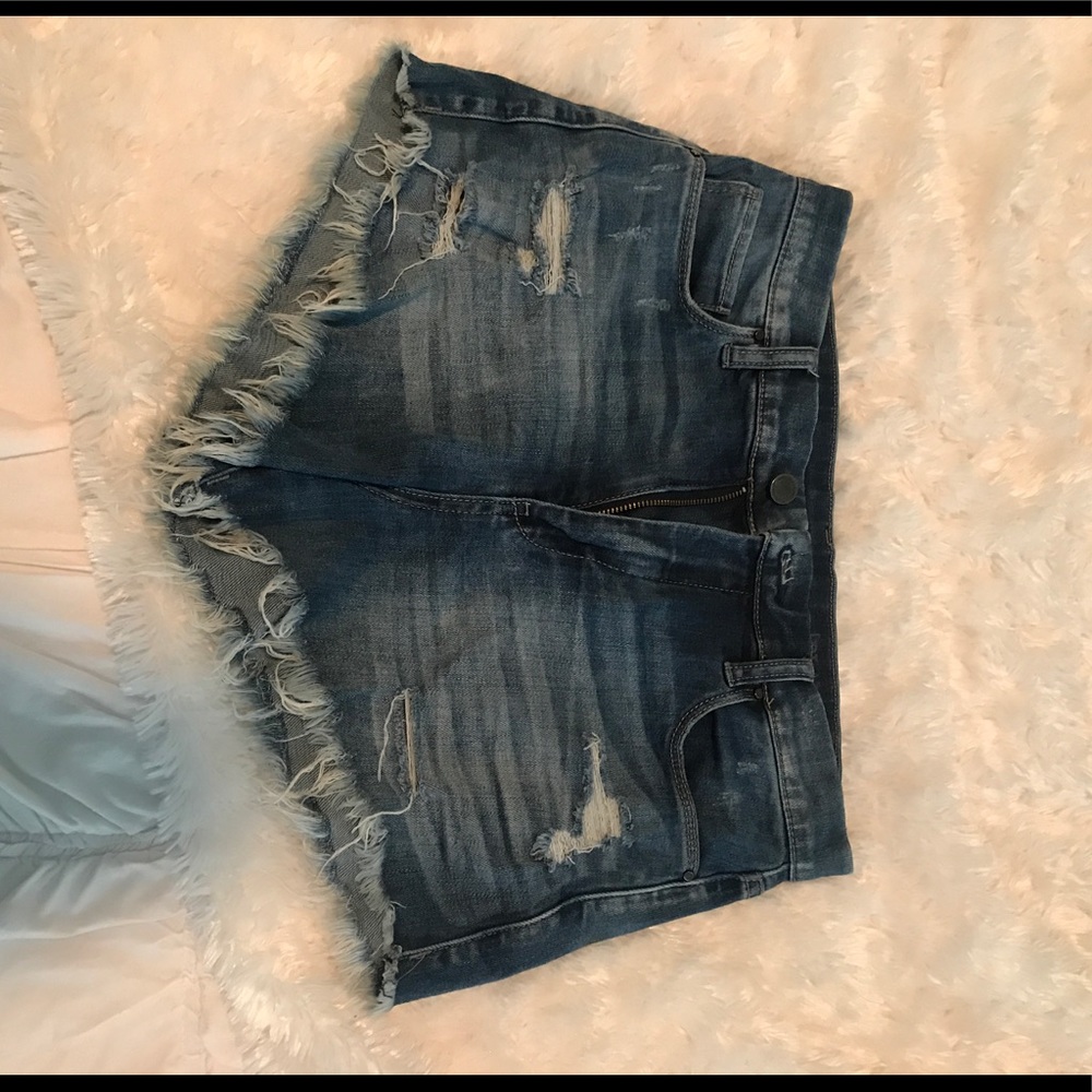 Blank NYC High Rise Distressed Shorts